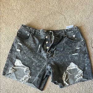 Fashion Nova Black Distressed Jean Shorts